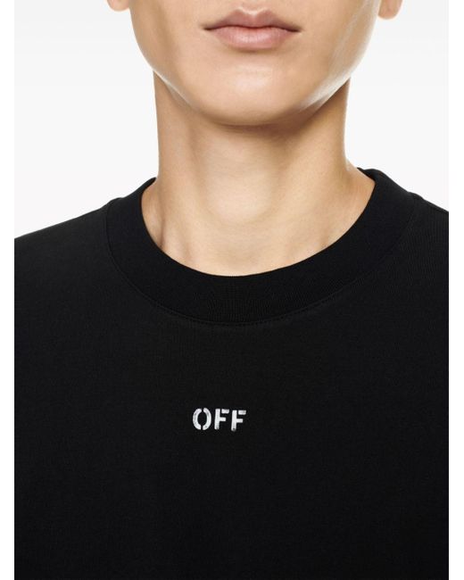 Off-White c/o Virgil Abloh Black Logo-print Cotton T-shirt for men