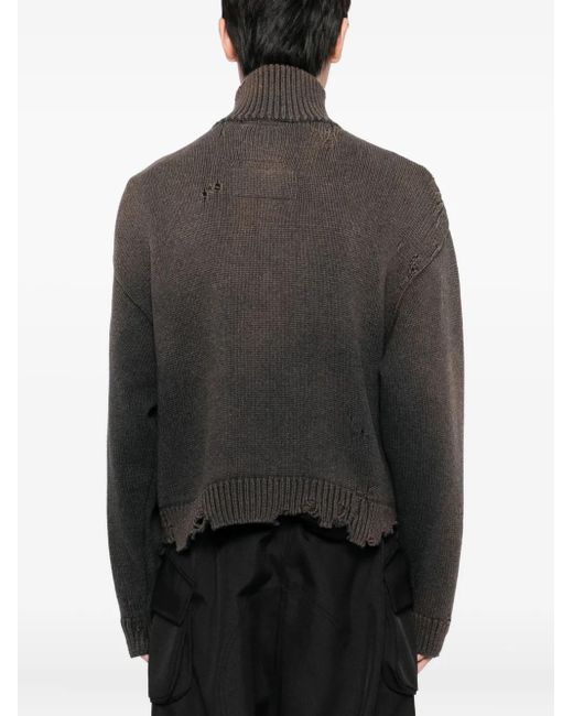 Maison Mihara Yasuhiro Black Horse-Embroidered Cardigan for men