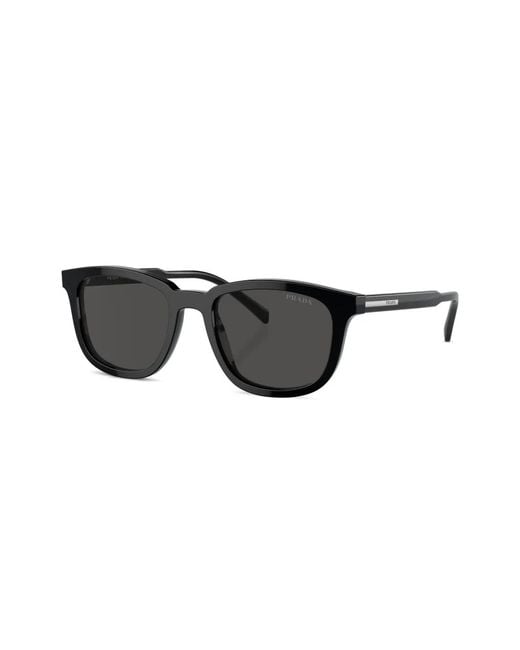 Prada Black Logo-Engraved Square-Frame Sunglasses for men