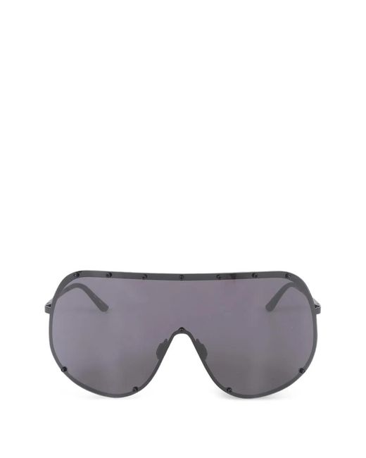 Rick Owens Gray Shield-Frame Sunglasses