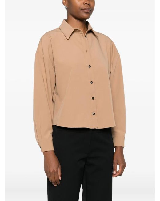 Caliban Natural Button-Front Collared Shirt