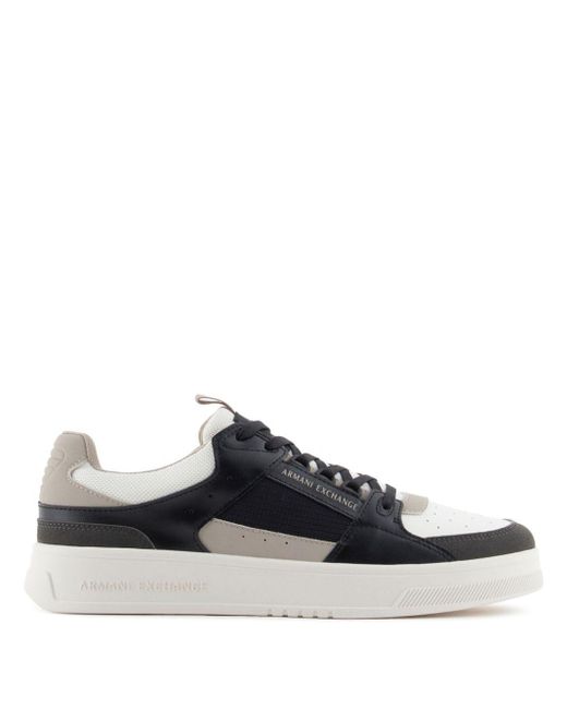 ARMANI EXCHANGE Black Panelled Mesh Sneakers for men