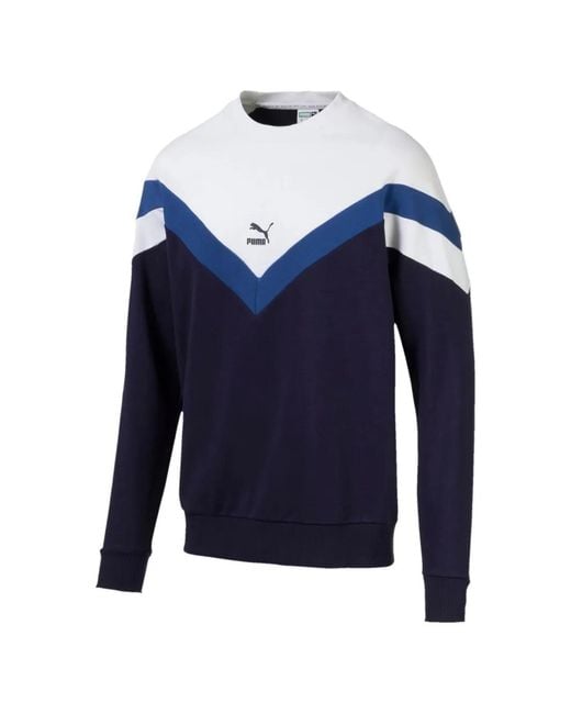 PUMA Blue Mcs Crew-Neck Sweatshirt for men