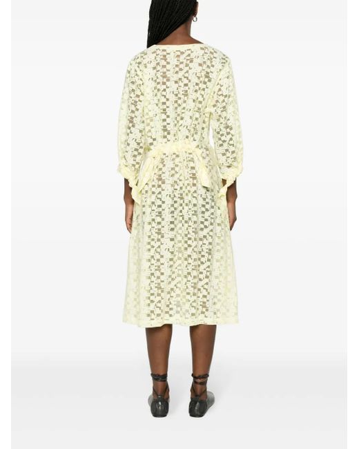 Henrik Vibskov Yellow Bulk Jacquard Midi Dress
