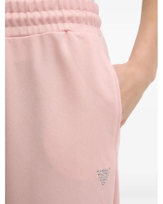 Guess Pink Crystal-Embellished Track Pants