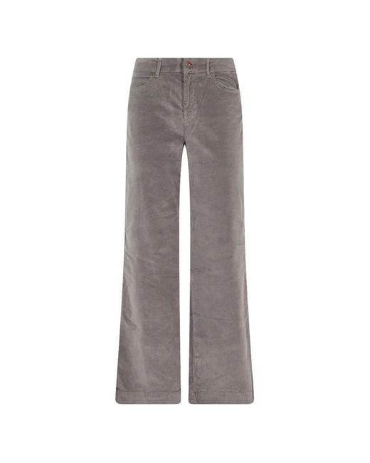 CIGALA'S Gray Corduroy High-Waisted Trousers