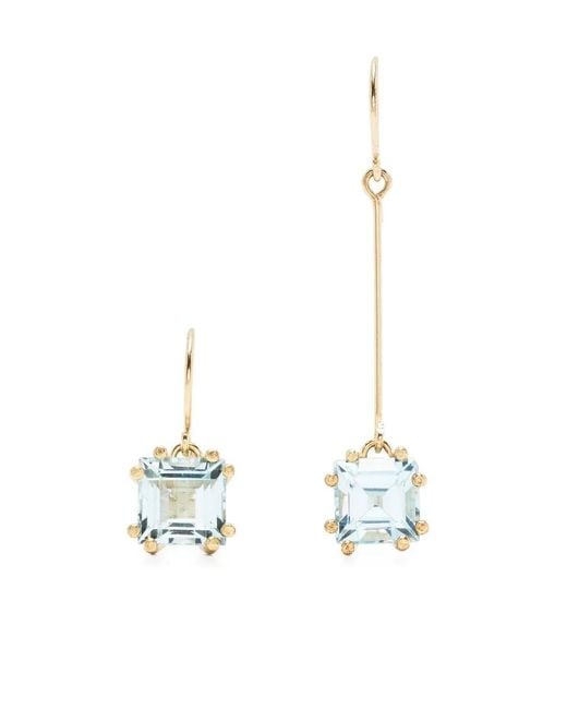 Beatriz Palacios White Asymmetric-Design Drop Earrings