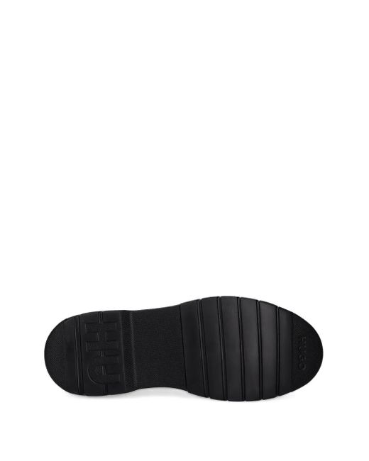 HUGO White Logo-Print Boots for men