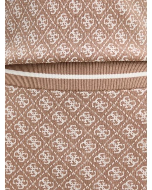 Guess Natural Patterned Rib-Knit Skirt
