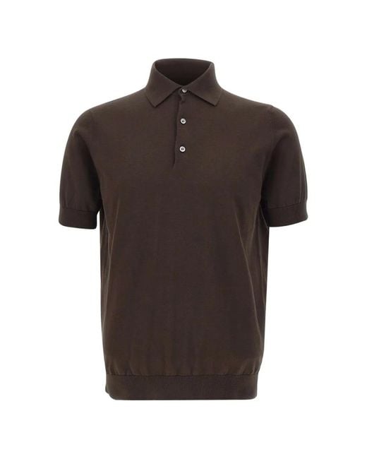 FILIPPO DE LAURENTIIS Brown Polo En Maille for men