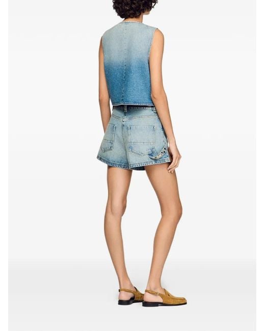 Sandro Blue Denim Vest