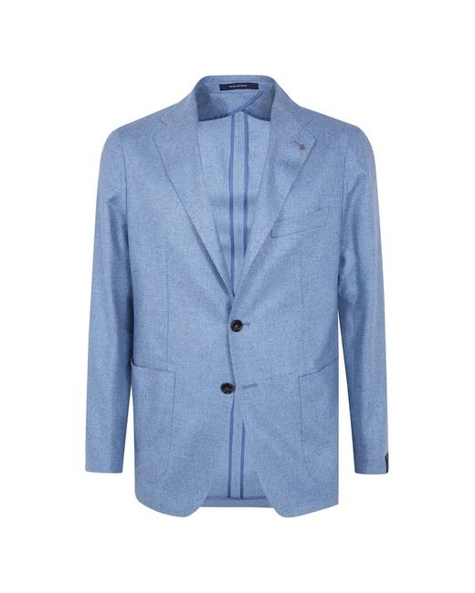 Blazer De Seda Con Botones Tagliatore de hombre de color Blue