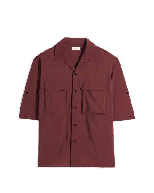 Lemaire Red Short Sleeve Utility Shirt for men