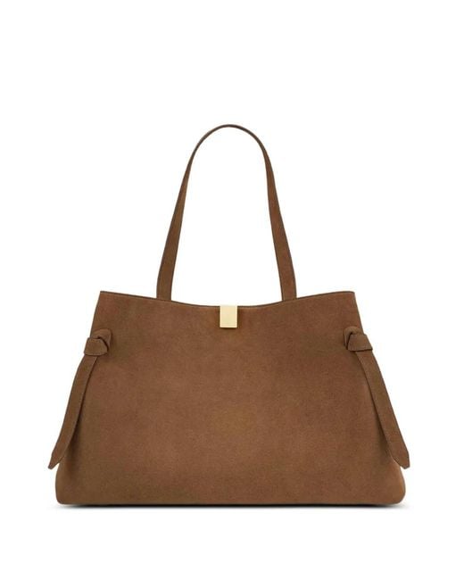 Yuzefi Brown Gyoza Suede Tote Bag