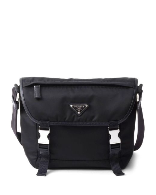 Prada Black Logo-patch Shoulder Bag for men