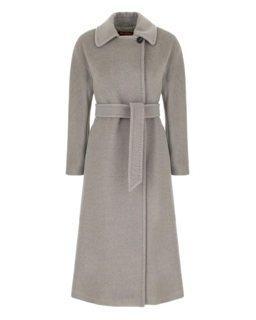 Max Mara Gray Tenzone Belted Coat