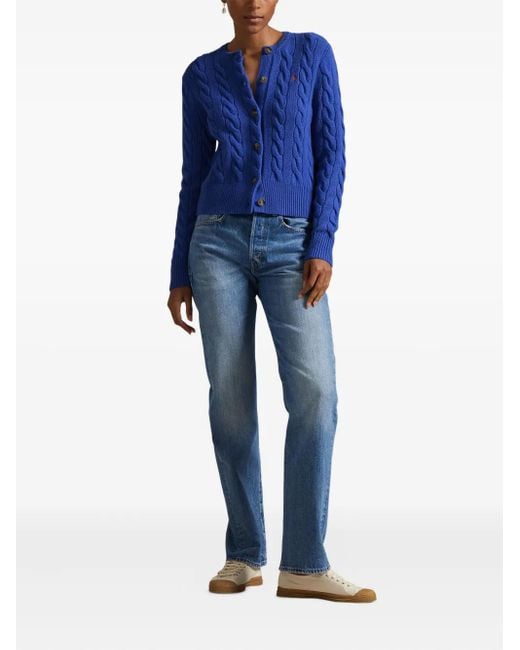 Polo Ralph Lauren Blue Cable-Knit Cardigan