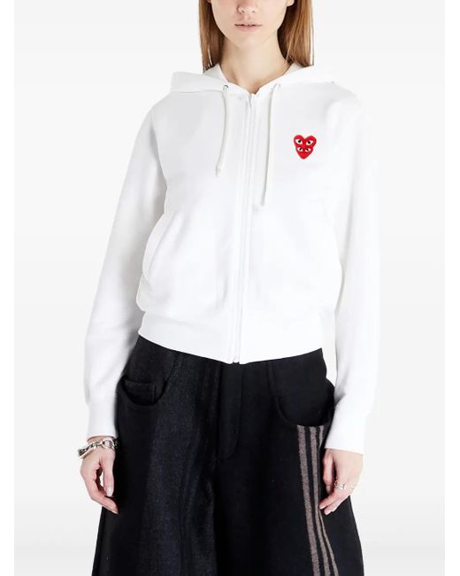 COMME DES GARÇONS PLAY White Double Heart Hoodie