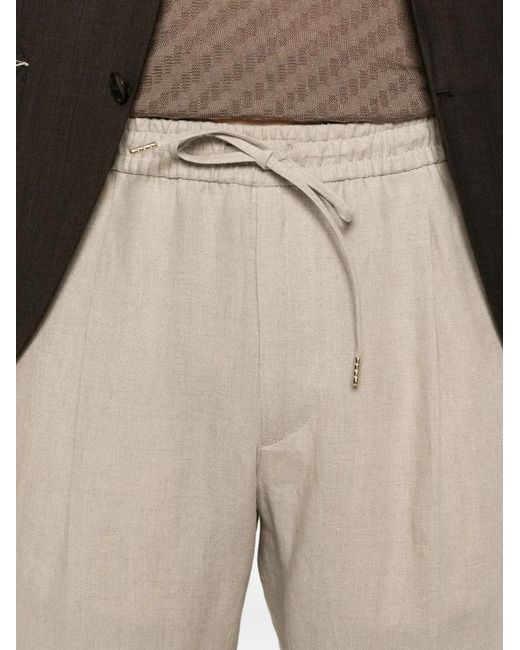 Briglia 1949 White Drawstring Pleated Trousers for men