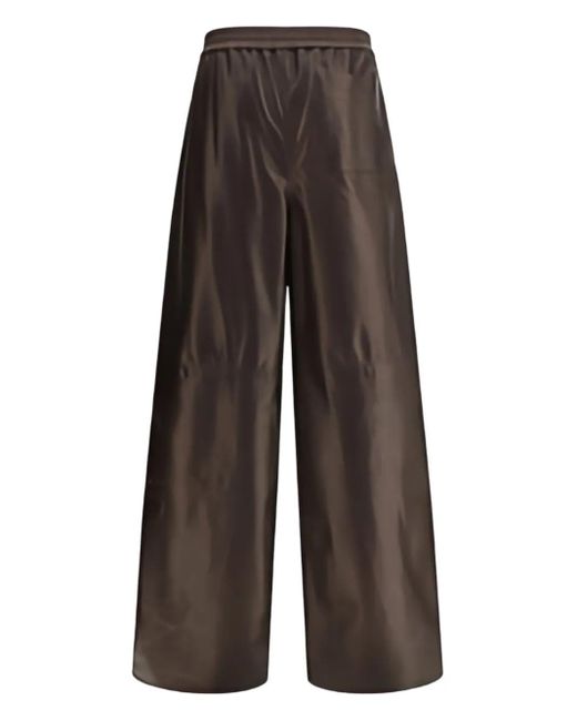 Giorgio Armani Brown Elasticated Wide-Leg Trousers