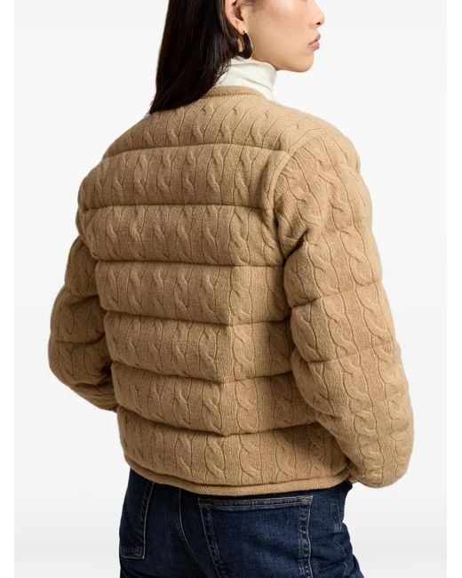 Polo Ralph Lauren Natural Cable-Knit Bomber Jacket