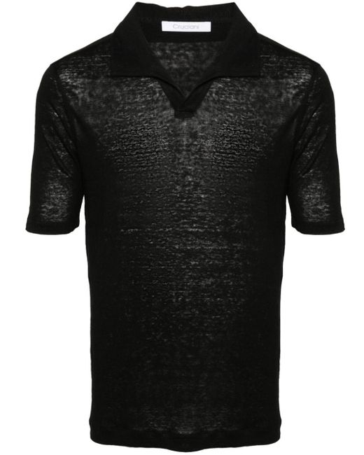Cruciani Poloshirt aus Leinen in Black für Herren