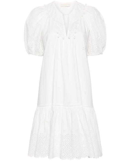 Robe courte Aurora à broderie anglaise Ulla Johnson en coloris White