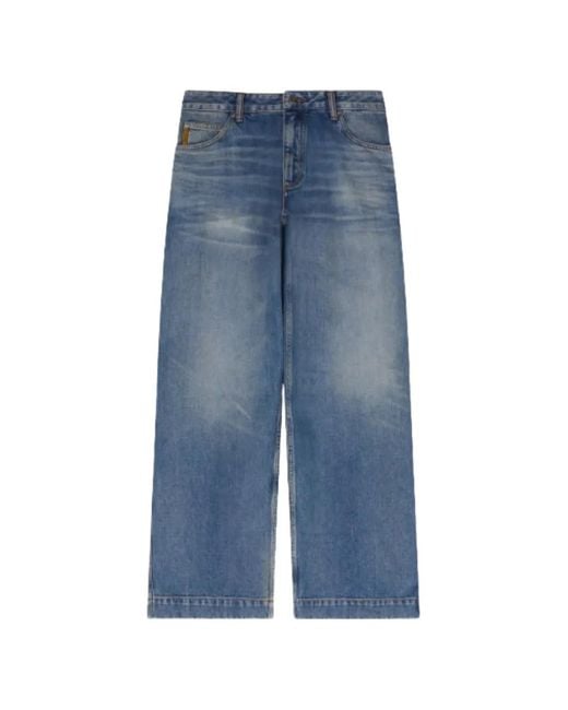 Emporio Armani Blue J90 Loose-Fit Faded Straight-Leg Jeans for men