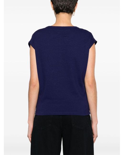 Lemaire Blue Cap Sleeve T-shirt