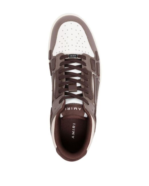 Amiri Brown Skel Top Panelled Sneakers - Men's - Fabric/calf Leather/rubber for men