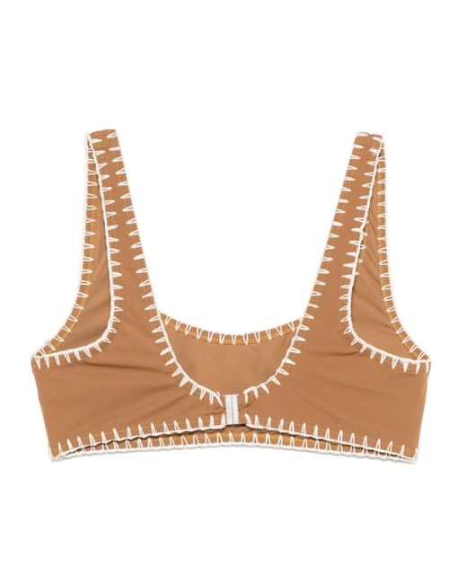 Nanushka Brown Malti Bikini Top