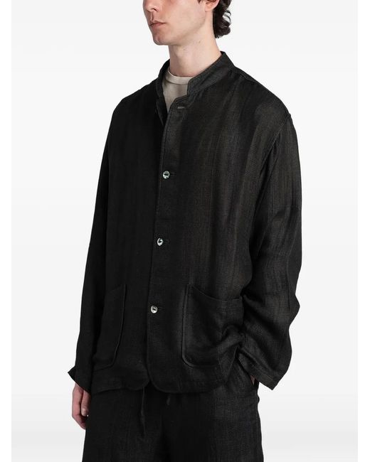 Needles Black Mandarin-Collarshirt Jacket for men