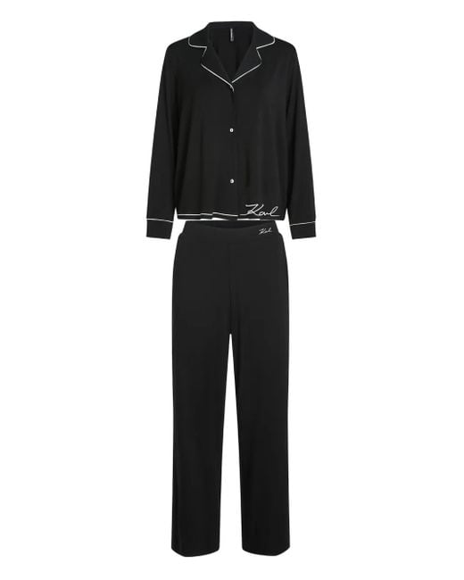 Karl Lagerfeld Black Signature Pajamas