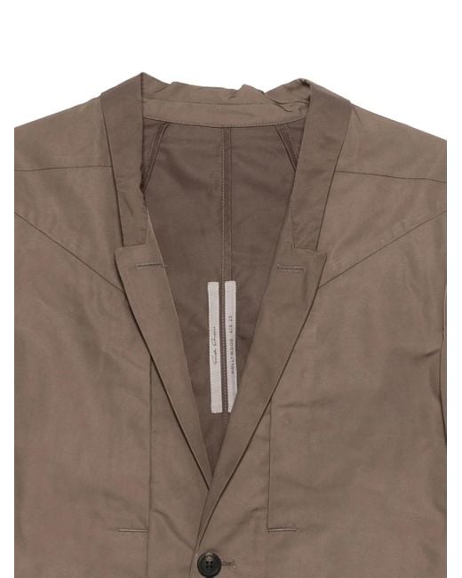 Rick Owens Brown Button Panelled Coat for men