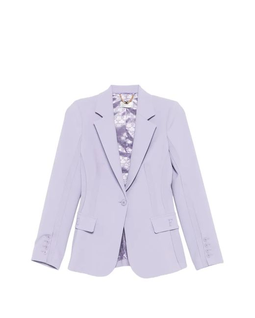 Elisabetta Franchi Purple Button-Embellished Blazer