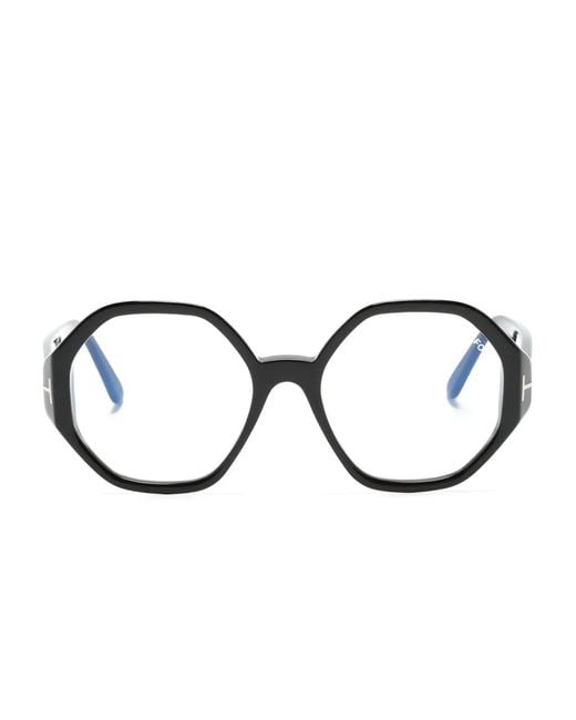 Tom Ford Black Geometric-Frame Glasses