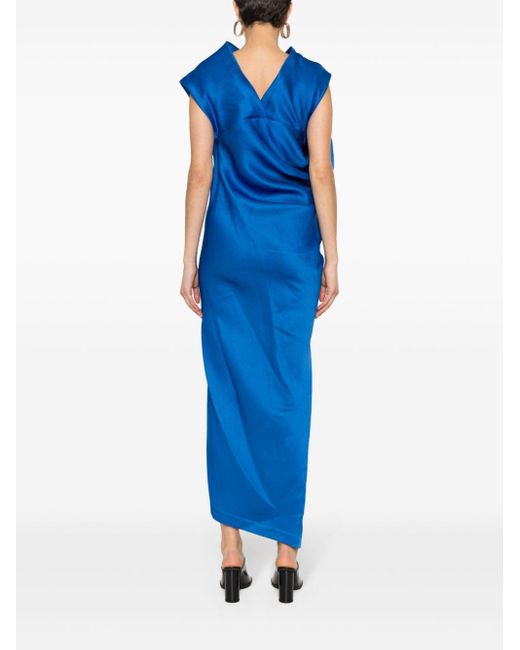 Issey Miyake Blue Enveloping Draped Dress