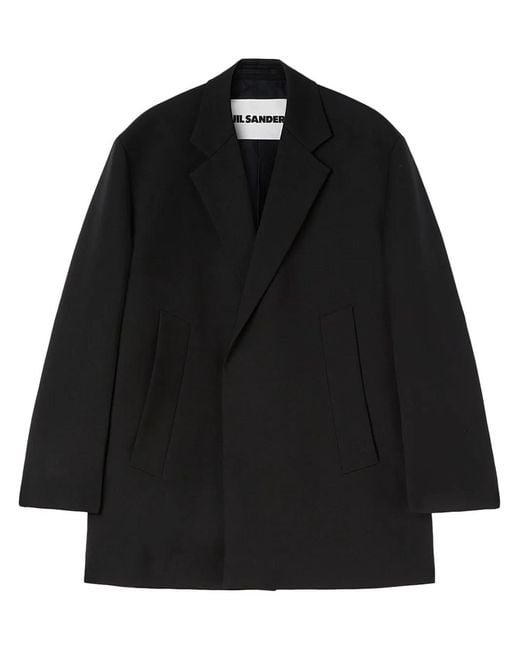 Jil Sander Black Open-Front Wool Blazer for men