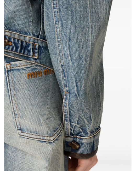 Miu Miu Blue Patch-Pocket Jeans