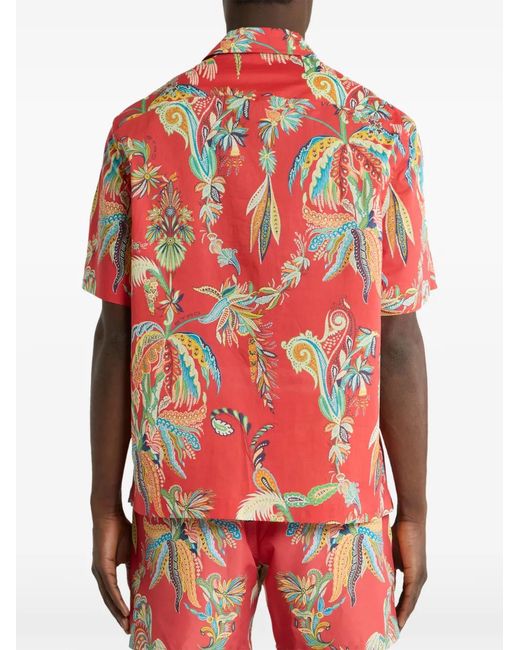 Etro Red Chemise À Imprimé Graphique for men