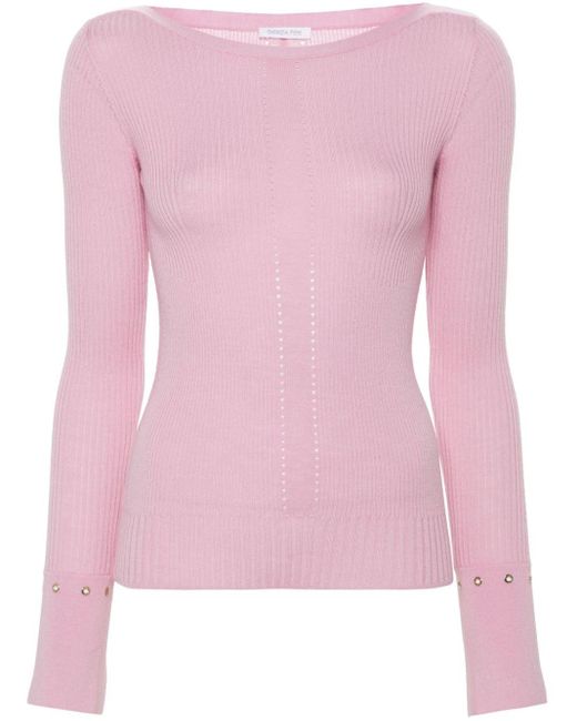 Patrizia Pepe Pink Ribbed Top