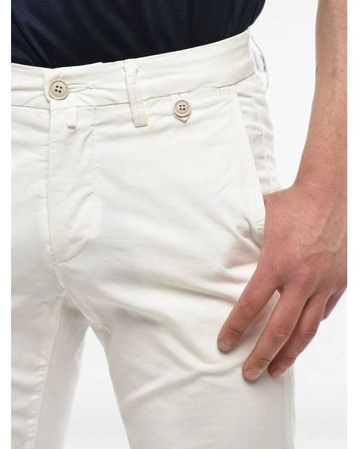 Corneliani White Stretch-Cotton Chino Trousers for men