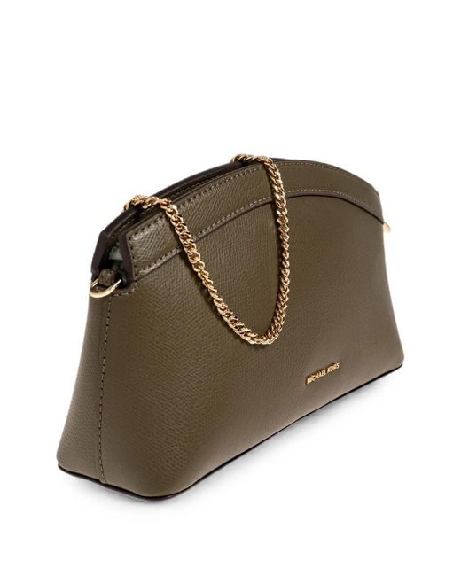 MICHAEL Michael Kors Brown Small Athena Leather Shoulder Bag
