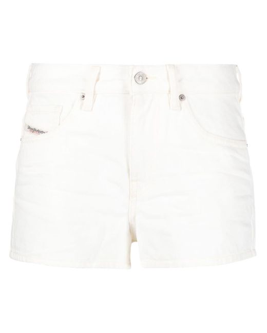 DIESEL White Cotton De-Yuba Denim Shorts