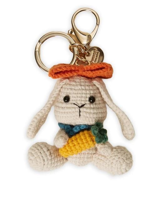 Twinset Metallic Crochet Rabbit Keychain