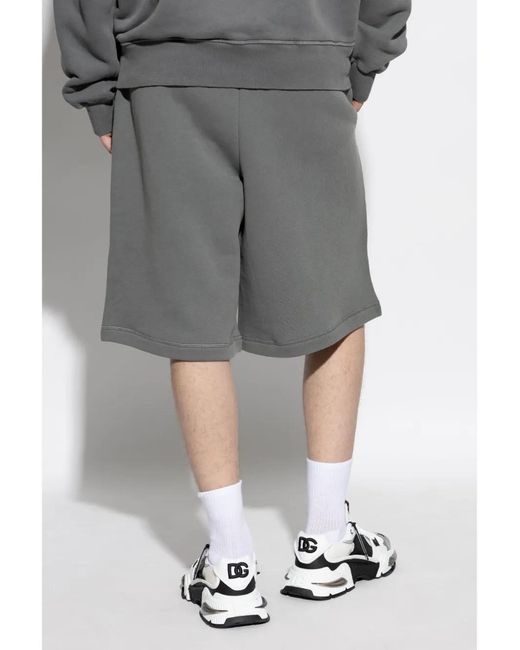 Shorts Sportivi Con Stampa di Dolce & Gabbana in Gray da Uomo