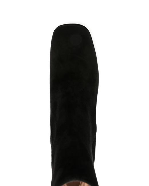Gianvito Rossi Black Holly Wildlederstiefel mit Plateau 70mm