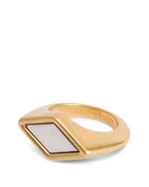 Jil Sander Pink Argyle-Pattern Handcrafted Ring
