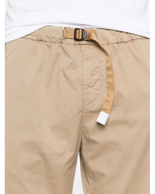 White Sand Natural Kevin Nf Belted Pleated Shorts for men