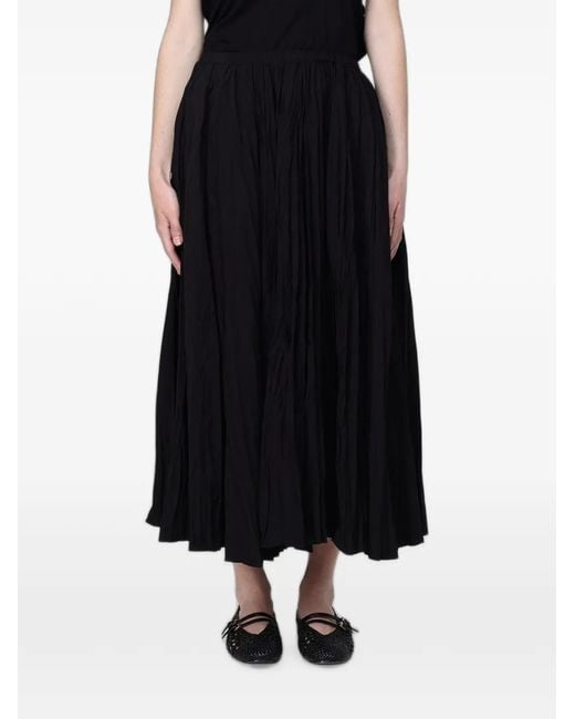 MEIMEIJ Black Pleated Midi Skirt